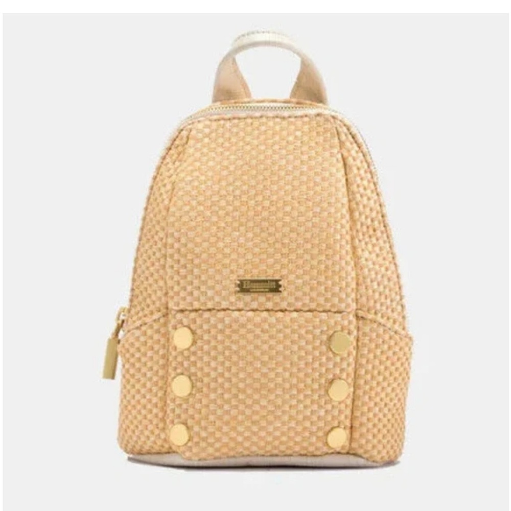 NWT Hammitt Small Hunter Ricotta Raffia/Brushed Gold Backpack